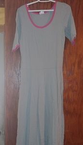 2XL Ana Gray With Pink Trim on sleeves and neck